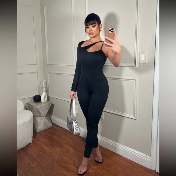 PrettyLittleThing Pants Jumpsuits One Sleeve Body Con Cut